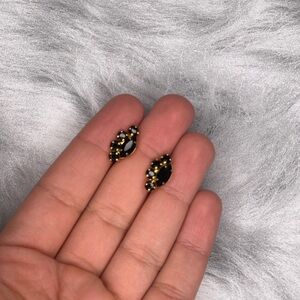 Elegant Vintage Black and Gold Women's Earrings